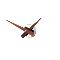 Часы Nomon  MINI AXIOMA N, (основание - хромированная сталь/стрелки - орех) D=37см
