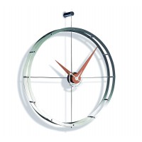 Часы Nomon DOBLE O i, (основание - хром/стрелки - орех+хром) , D=70см Н=80см