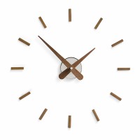 Часы Nomon SUNSET WALNUT. (основа - хромированная сталь/стрелки и деления - орех) D=50см