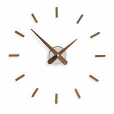 Часы Nomon SUNSET WALNUT. (основа - хромированная сталь/стрелки и деления - орех) D=50см