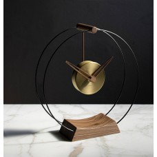 Часы Nomon MINI Aire (основание - фиберглас/стрелки орех/центр -латунь). D=26см, H=30см, W=9см