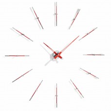 Часы Nomon Merlin 12 i  CHROME+RED (хром+красный лак). D=110см
