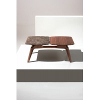 Стол MESA MIXTA DUO L (орех+мрамор)