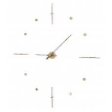 Часы Nomon Mixto Gold N 155, полированная латунь/орех. D=155см