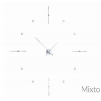 Часы Nomon Mixto i White, хром/белый лак. D=110cм
