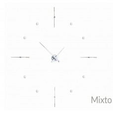 Часы Nomon Mixto i White, хром/белый лак. D=110cм