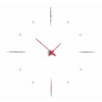 Часы Nomon Mixto i Red, хром/красный лак. D=110см