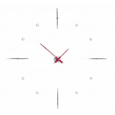 Часы Nomon Mixto i Red, хром/красный лак. D=110см