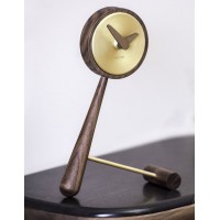 Часы Nomon Puntero Mini Gold G, латунь/орех. D=18см, H=26см