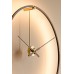 Часы-светильник OMBRA PREMIUM PLUG-IN D=80cm. (Внешний кабель) (основание и стрелки - орех/центр - латунь)