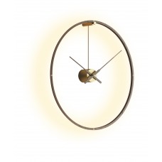 Часы Nomon OMBRA PREMIUM WALL, D=80см (основание и стрелки - орех/центр - латунь)