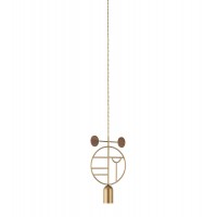 Подвесной светильник NOMON HOME WOODEN DOTS, CONF. 06, GOLD/WALNUT