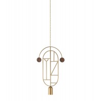 Подвесной светильник NOMON HOME WOODEN DOTS, CONF. 07, GOLD/WALNUT