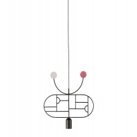 Подвесной светильник NOMON HOME WOODEN DOTS, CONF. 08, GRAPHITE/COLOR