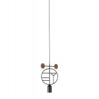 Подвесной светильник NOMON HOME WOODEN DOTS, CONF. 06, GRAPHITE/WALNUT