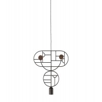 Подвесной светильник NOMON HOME WOODEN DOTS, CONF. 7, GRAPHITE/WALNUT