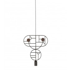 Подвесной светильник NOMON HOME WOODEN DOTS, CONF. 7, GRAPHITE/WALNUT