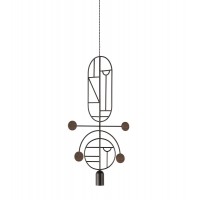 Подвесной светильник NOMON HOME WOODEN DOTS, CONF. 8, GRAPHITE/WALNUT