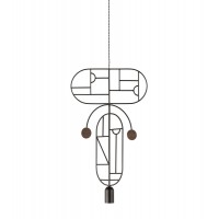 Подвесной светильник NOMON HOME WOODEN DOTS, CONF. 9, GRAPHITE/WALNUT