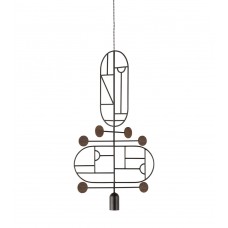Подвесной светильник NOMON HOME WOODEN DOTS, CONF. 13, GRAPHITE/WALNUT