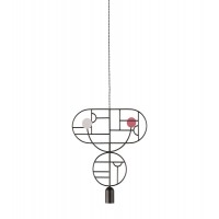 Подвесной светильник NOMON HOME WOODEN DOTS, CONF. 7, GRAPHITE/COLOR