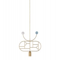 Подвесной светильник NOMON HOME WOODEN DOTS, CONF. 08, GOLD/COLOR