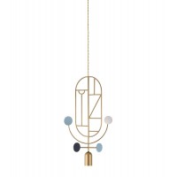 Подвесной светильник NOMON HOME WOODEN DOTS, CONF. 5, GOLD/COLOR