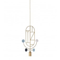 Подвесной светильник NOMON HOME WOODEN DOTS, CONF. 5, GOLD/COLOR
