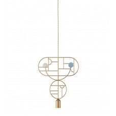Подвесной светильник NOMON HOME WOODEN DOTS, CONF. 7, GOLD/COLOR