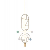 Подвесной светильник NOMON HOME WOODEN DOTS, CONF. 8, GOLD/COLOR