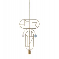 Подвесной светильник NOMON HOME WOODEN DOTS, CONF. 9, GOLD/COLOR