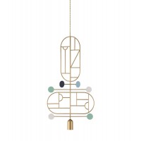 Подвесной светильник NOMON HOME WOODEN DOTS, CONF. 13, GOLD/COLOR