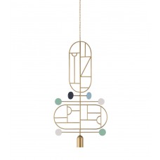 Подвесной светильник NOMON HOME WOODEN DOTS, CONF. 13, GOLD/COLOR