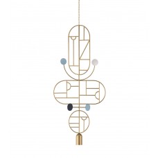 Подвесной светильник NOMON HOME WOODEN DOTS, CONF. 15, GOLD/COLOR
