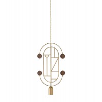 Подвесной светильник NOMON HOME WOODEN DOTS, CONF. 4, GOLD/WALNUT