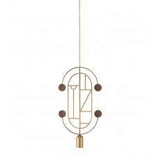 Подвесной светильник NOMON HOME WOODEN DOTS, CONF. 4, GOLD/WALNUT