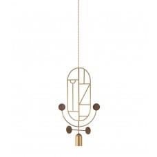 Подвесной светильник NOMON HOME WOODEN DOTS, CONF. 5, GOLD/WALNUT