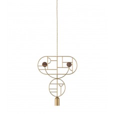 Подвесной светильник NOMON HOME WOODEN DOTS, CONF. 7, GOLD/WALNUT