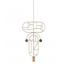 Подвесной светильник NOMON HOME WOODEN DOTS, CONF. 9, GOLD/WALNUT