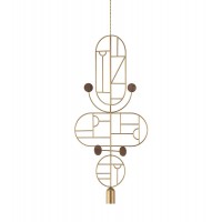 Подвесной светильник NOMON HOME WOODEN DOTS, CONF. 15, GOLD/WALNUT