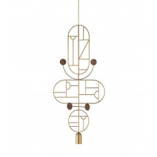 Подвесной светильник NOMON HOME WOODEN DOTS, CONF. 15, GOLD/WALNUT