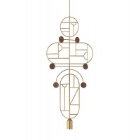 Подвесной светильник NOMON HOME WOODEN DOTS, CONF. 19, GOLD/WALNUT