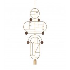 Подвесной светильник NOMON HOME WOODEN DOTS, CONF. 19, GOLD/WALNUT