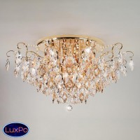 Люстра потолочная хрустальная Eurosvet Crystal 10081/12 золото / прозрачный хрусталь