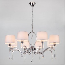 Подвесная люстра Eurosvet Madera 10093/8 хром/прозрачный хрусталь Strotskis