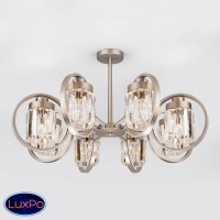 Потолочная люстра Eurosvet Loraine 10095/8 сатин-никель/прозрачный хрусталь Strotskis