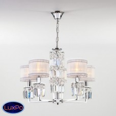 Подвесная люстра хрустальная Eurosvet Zaffiro 10099/5 хром/прозрачный хрусталь Strotskis