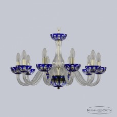 Люстра подвесная хрустальная Bohemia Crystal 1308/10/240 G Cl/Clear-Blue/H-1H