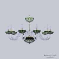Люстра подвесная хрустальная Bohemia Crystal 1308/10/300 G Cl/Clear-Green/H-1I