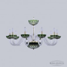 Люстра подвесная хрустальная Bohemia Crystal 1308/10/300 G Cl/Clear-Green/H-1I